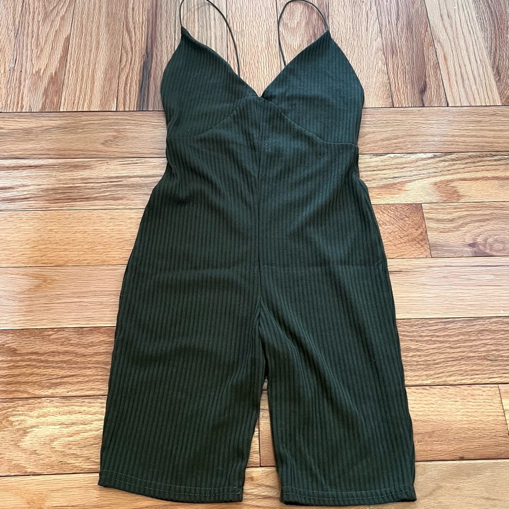 Ribbed Green Romper